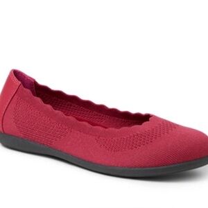 Dearfoams women’s misty ballet flats washable memory foam in Venetian red Sz 7